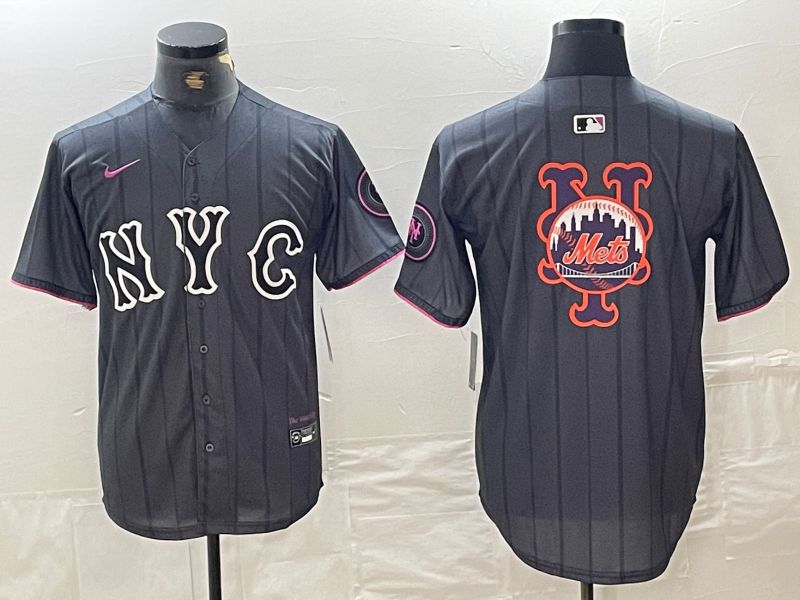 Men New York Mets Blank Black City Edition 2024 Nike MLB Jersey style 1->new york mets->MLB Jersey
